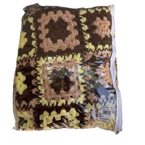 Vintage Mervyns Marcia Crochet Twin Size Handmade Granny Cottage Blanket Afghan